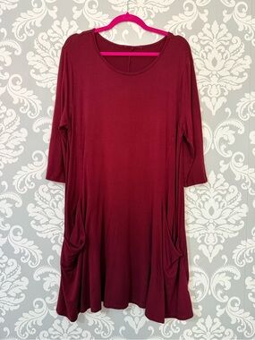 💫4/$25 • George Women's Scoop Neck 3/4 Sleeve Swing Dress